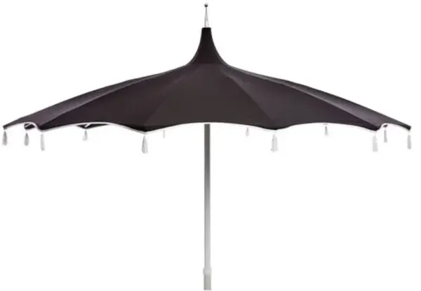 Rena Pagoda Tassel Patio Umbrella - Sunbrella - Black