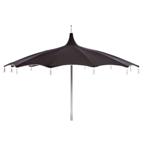 Rena Pagoda Tassel Patio Umbrella - Black