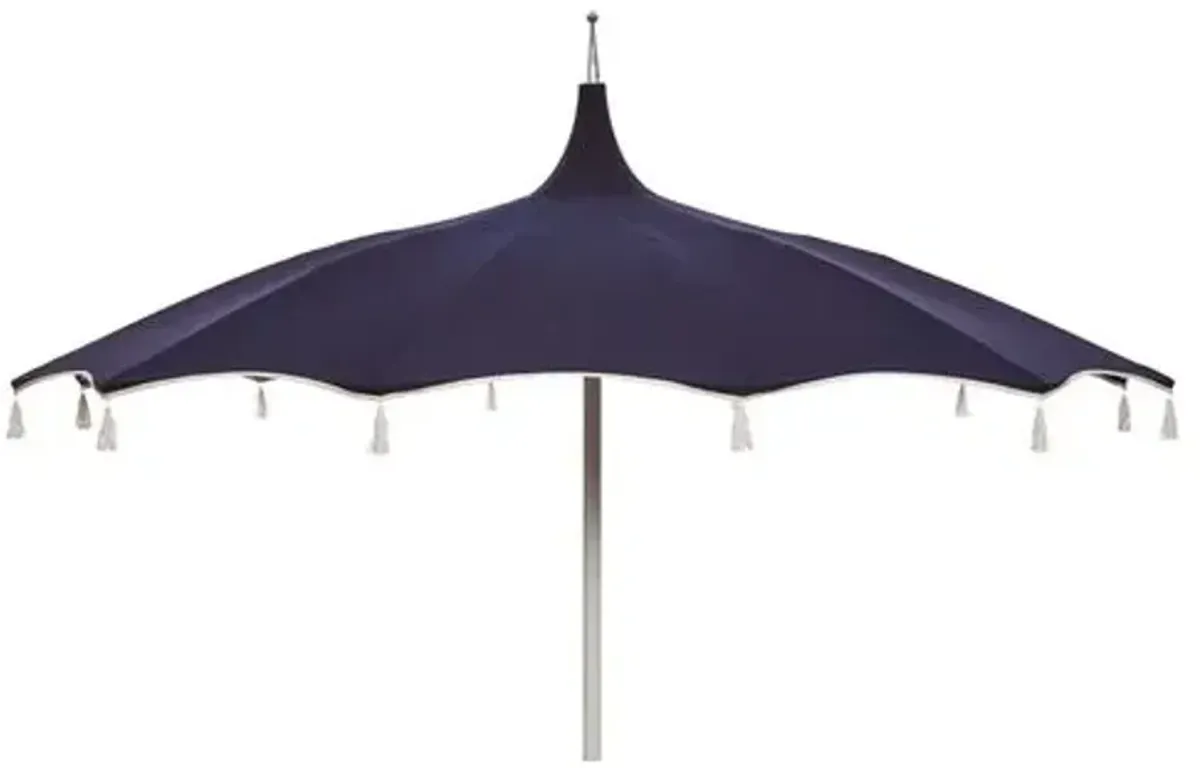 Rena Pagoda Tassel Patio Umbrella - Navy - Blue