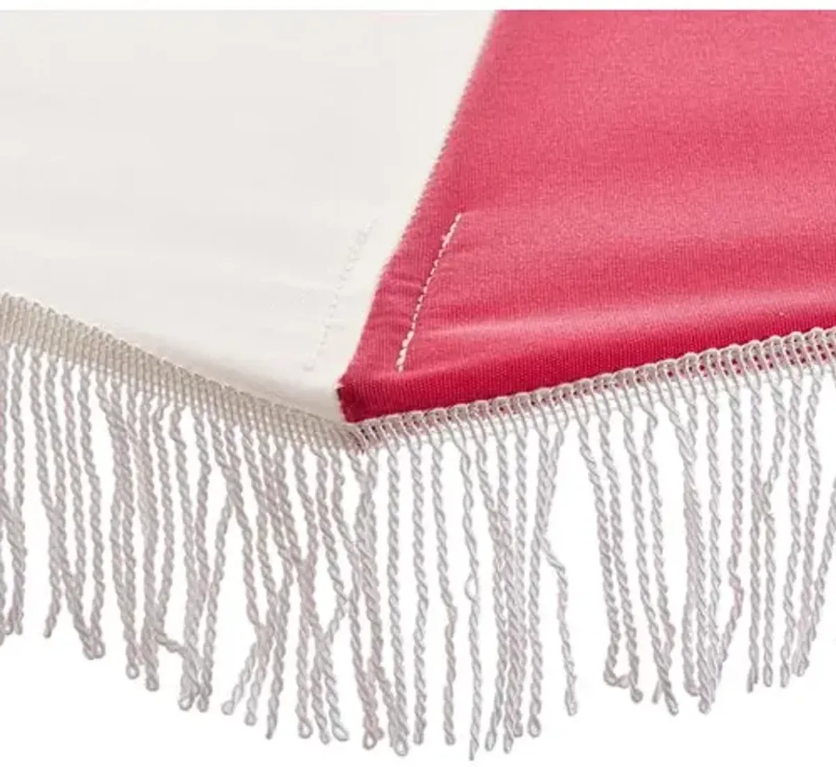 Ari Pagoda Fringe Patio Umbrella - Hot Pink/White