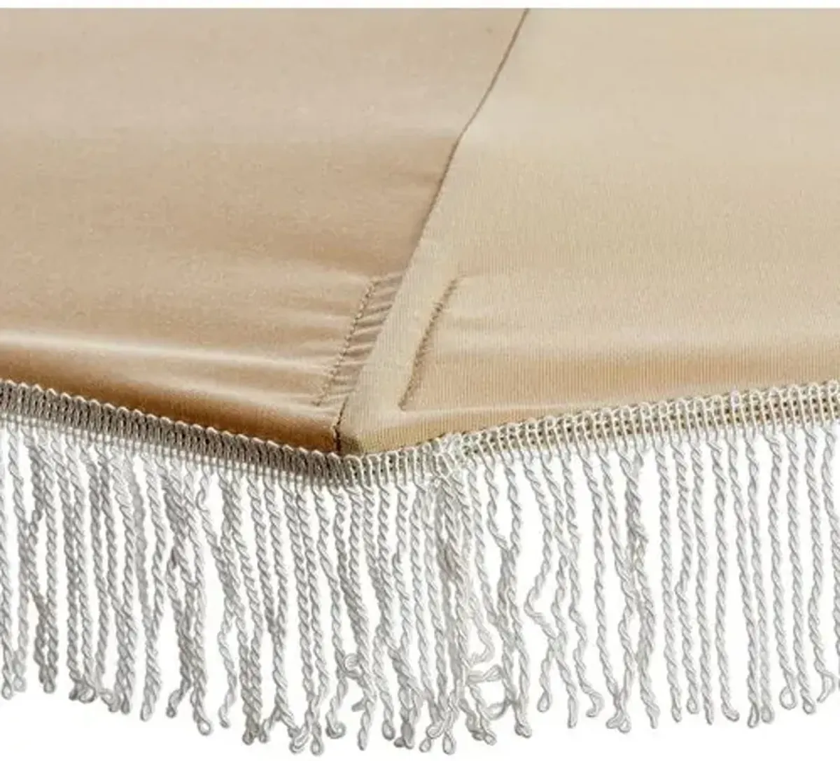 Ari Pagoda Fringe Patio Umbrella - Beige/White