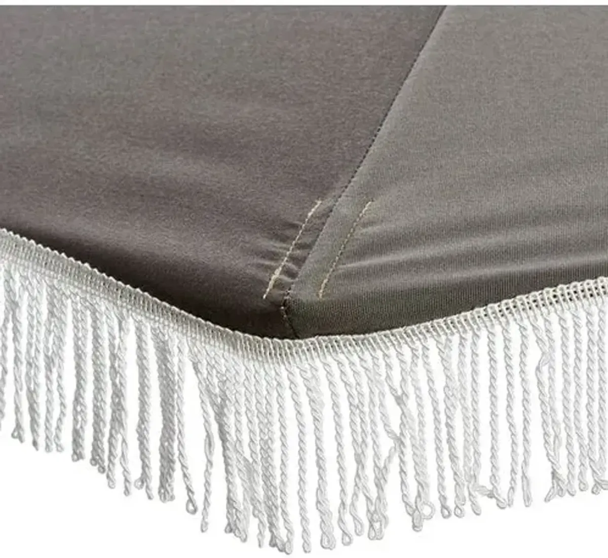 Ari Pagoda Fringe Patio Umbrella - Charcoal/White - Gray