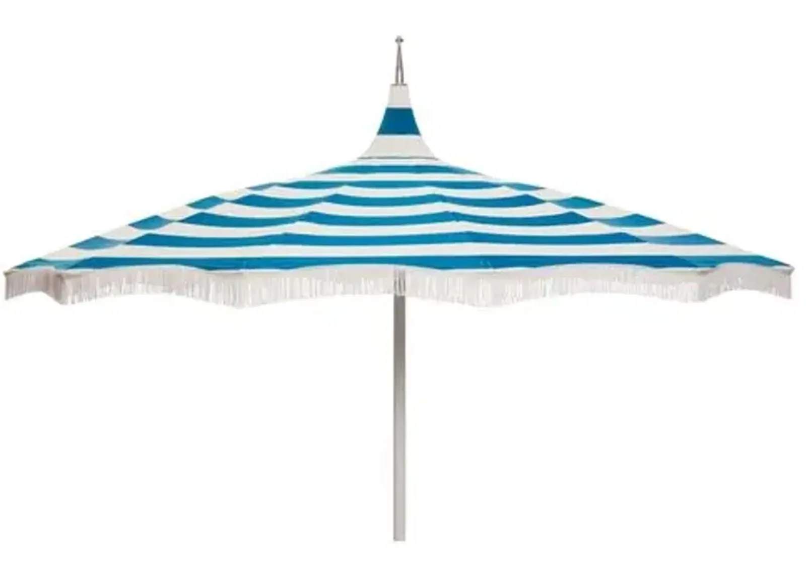 Ari Pagoda Fringe Patio Umbrella - Regatta Blue