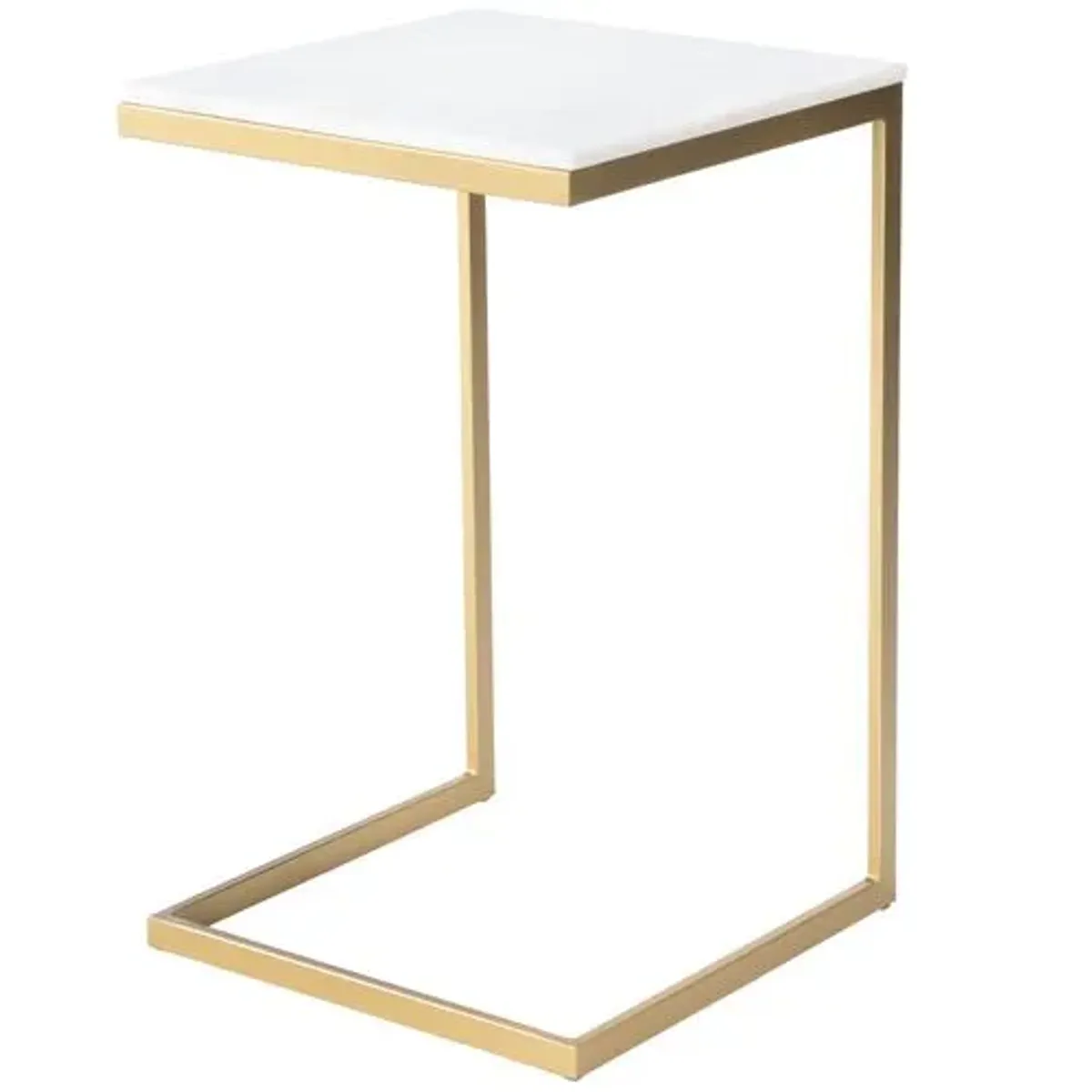 Ladner Marble Side Table - White