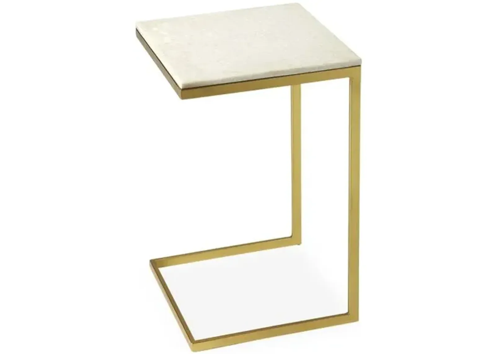 Ladner Marble Side Table - White