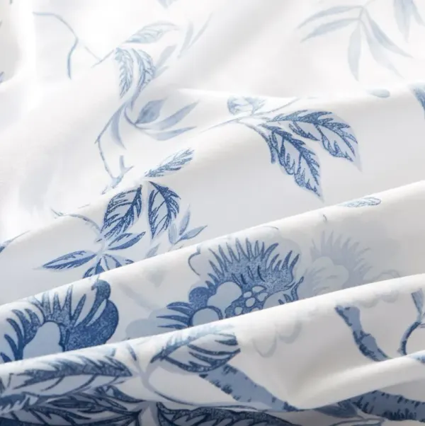 Josephine Sheet Set - Blue - Belle Epoque, 300 Thread Count, Egyptian Cotton Sateen, Soft and Luxurious