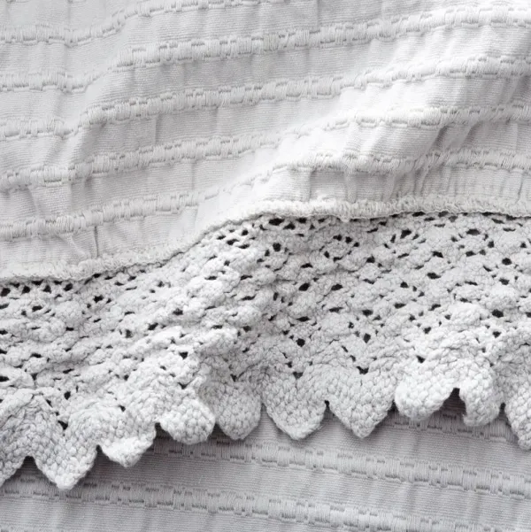 Shelly Romance Coverlet - Gray - Belle Epoque