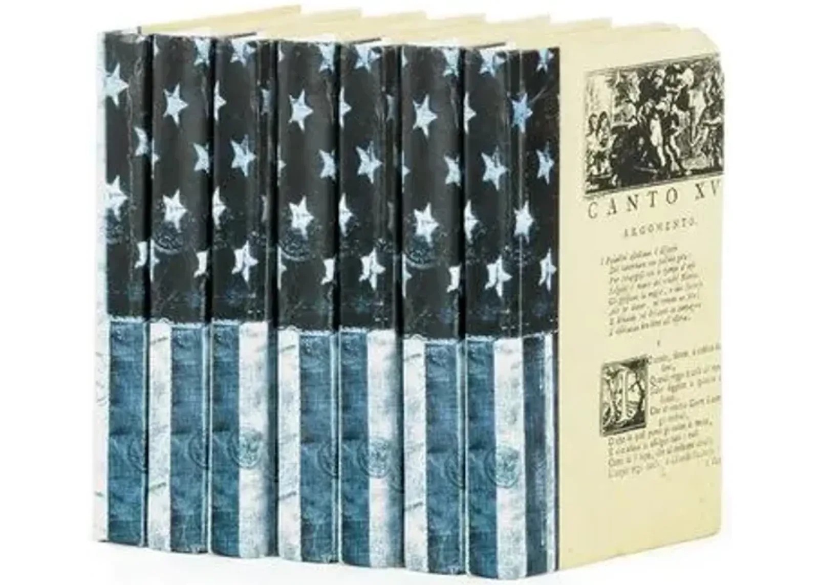 Linear Foot of USA Flag Books - Blue