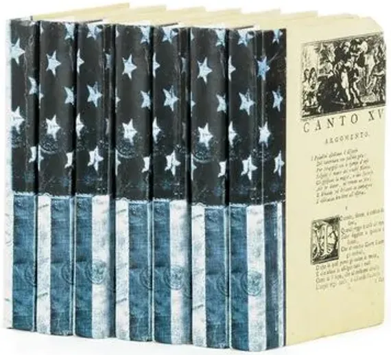 Linear Foot of USA Flag Books - Blue