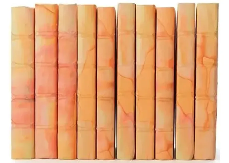 Linear Foot of Acid Wash Books - Orange