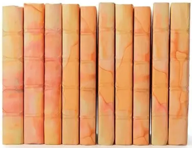 Linear Foot of Acid Wash Books - Orange