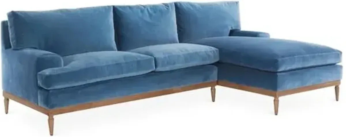 Sutton Velvet RF Sectional - Blue