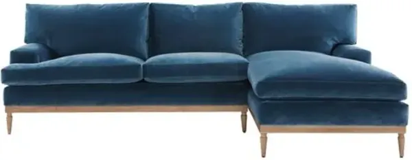 Sutton Velvet RF Sectional - Blue