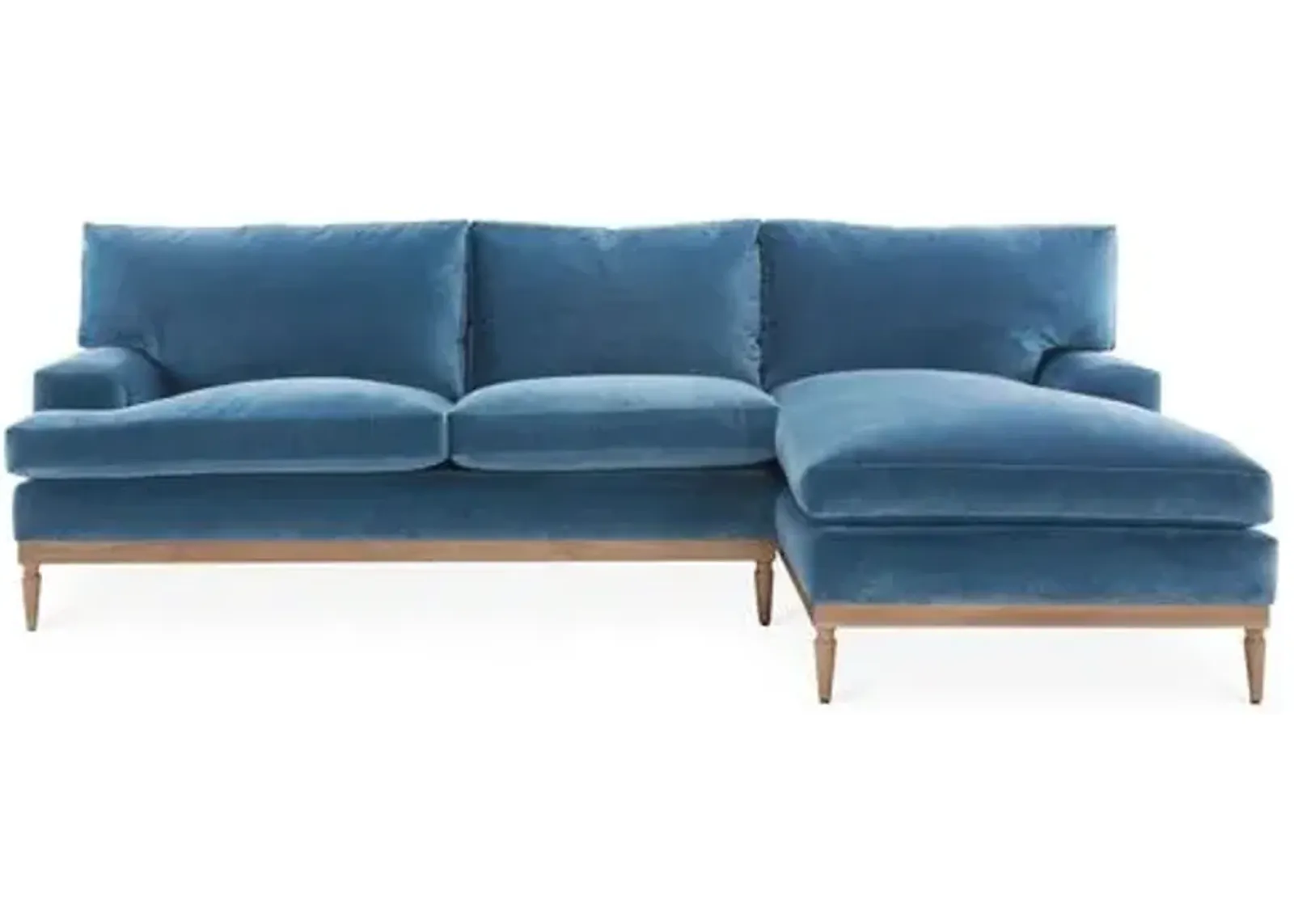 Sutton Velvet RF Sectional - Blue