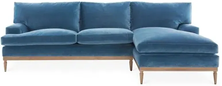 Sutton Velvet RF Sectional - Blue