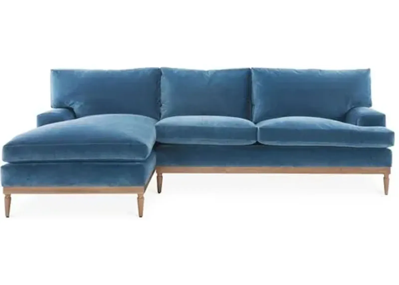 Sutton Velvet LF Sectional - Blue