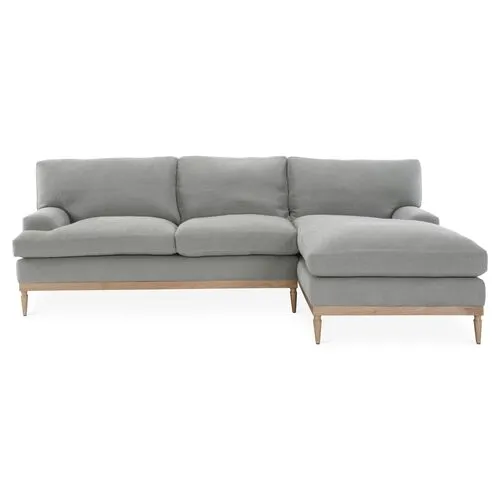 Sutton Linen RF Sectional - Gray