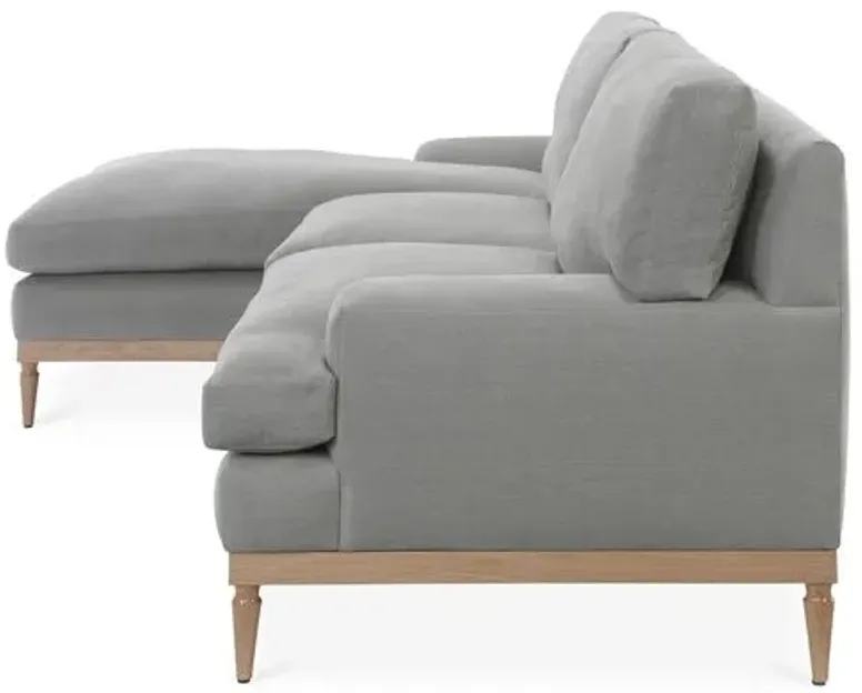 Sutton Linen LF Sectional - Gray