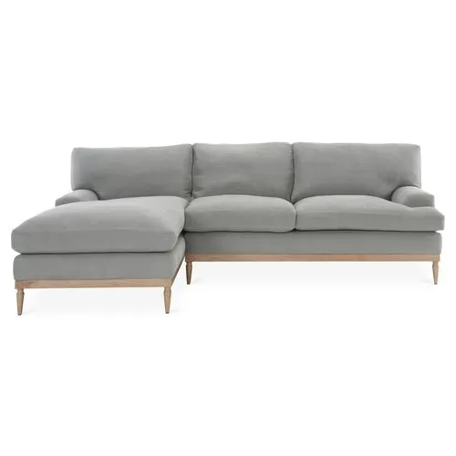 Sutton Linen LF Sectional - Gray