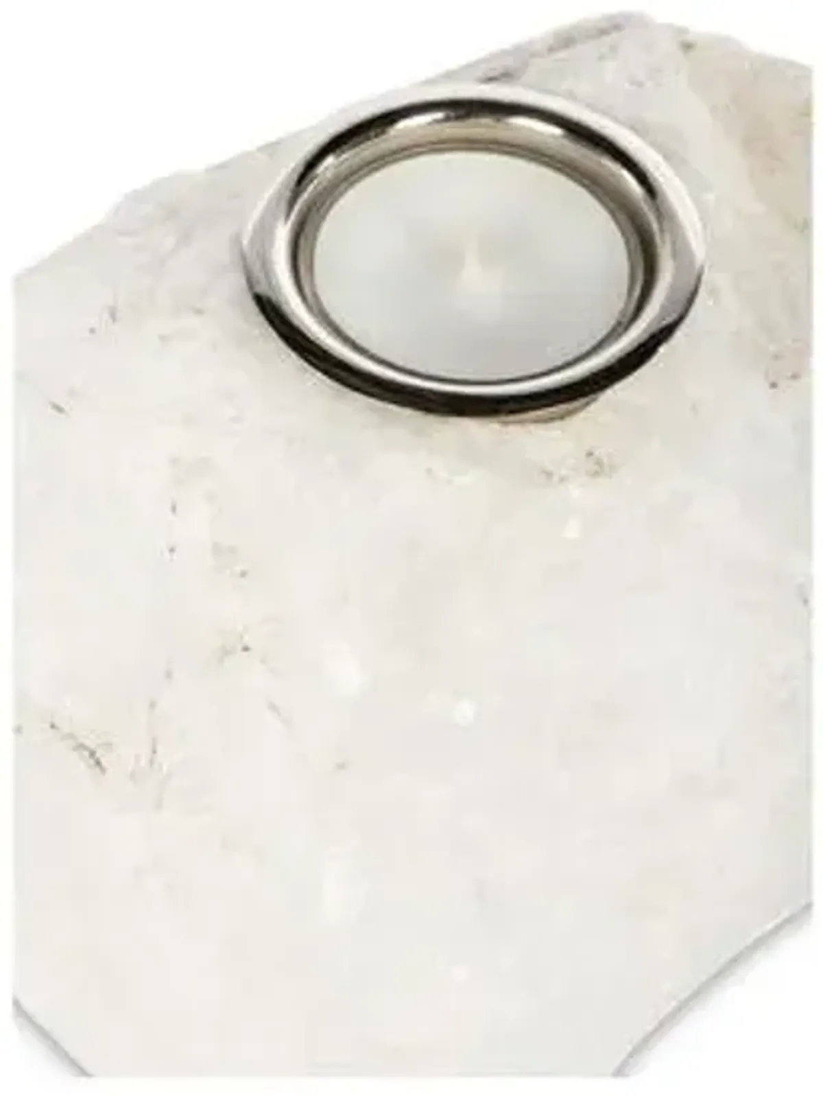 Quartz Votive - White/Silver - Bradburn Home