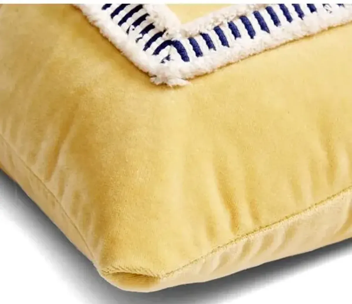 Marni 19x19 Striped Weave Pillow - Canary Velvet