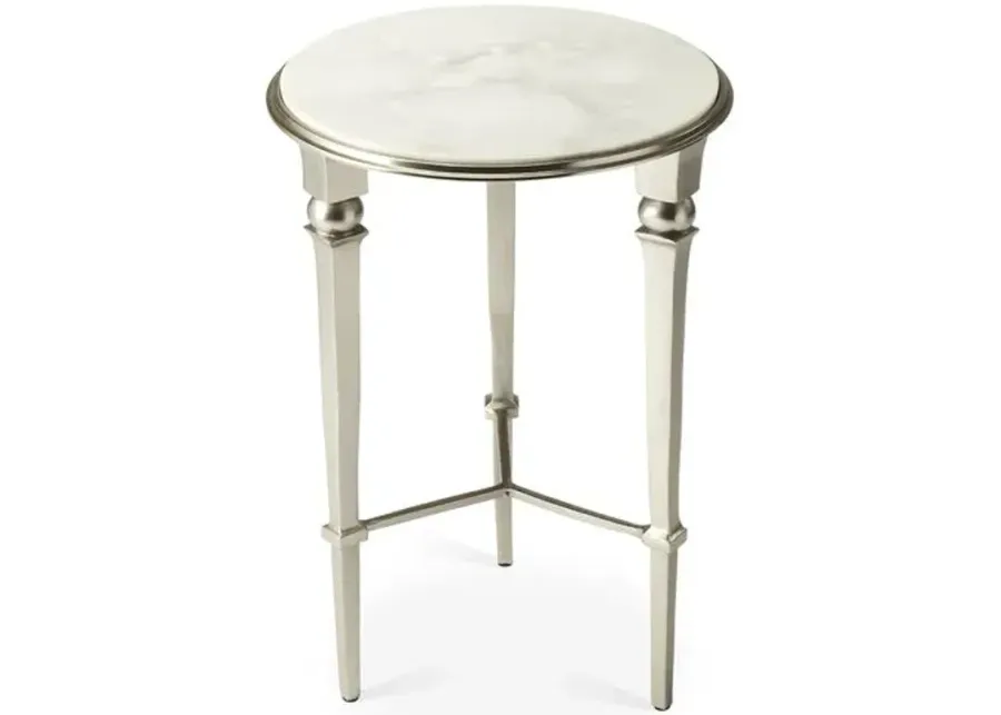 Prena Marble Side Table - Polished Silver