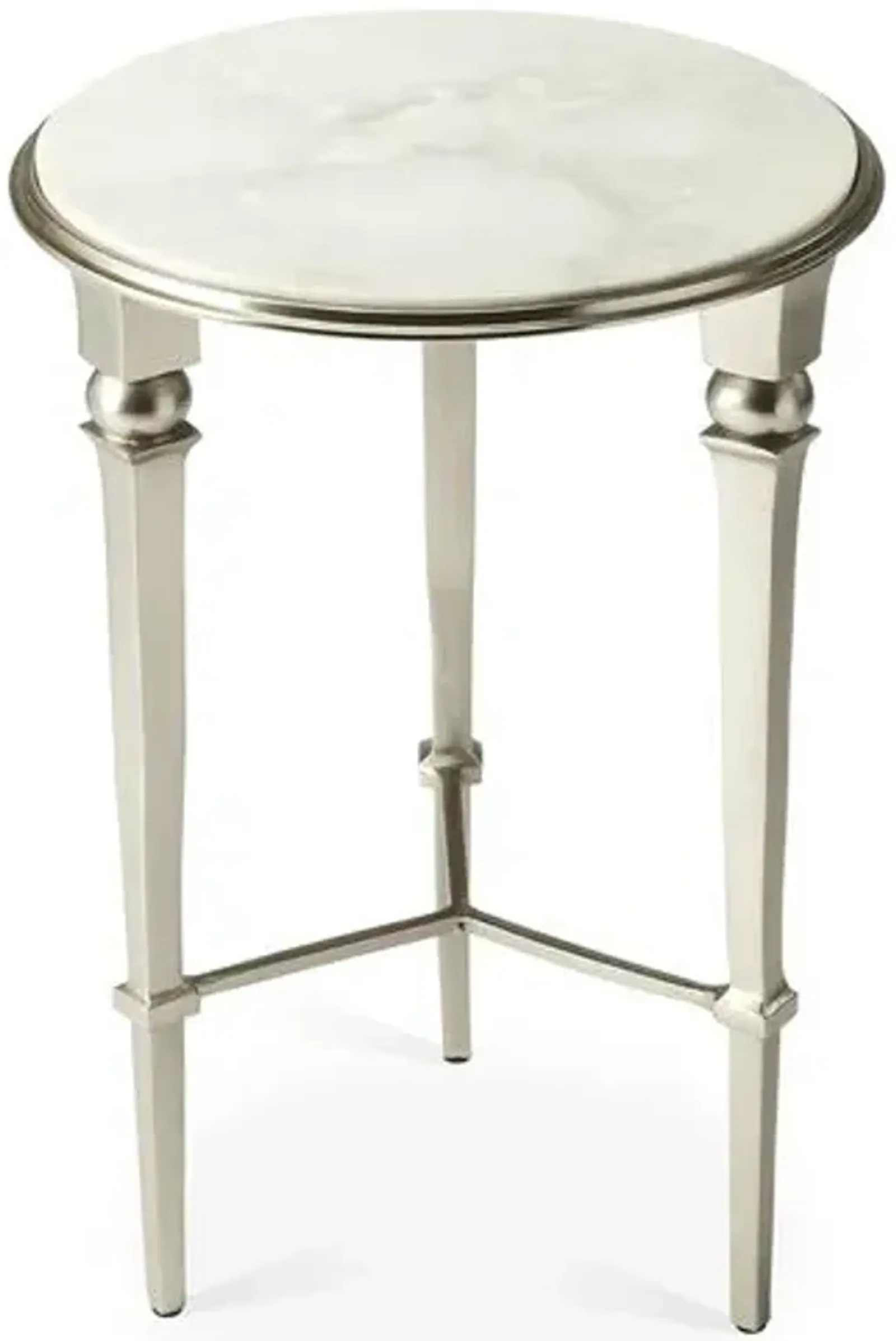 Prena Marble Side Table - Polished Silver