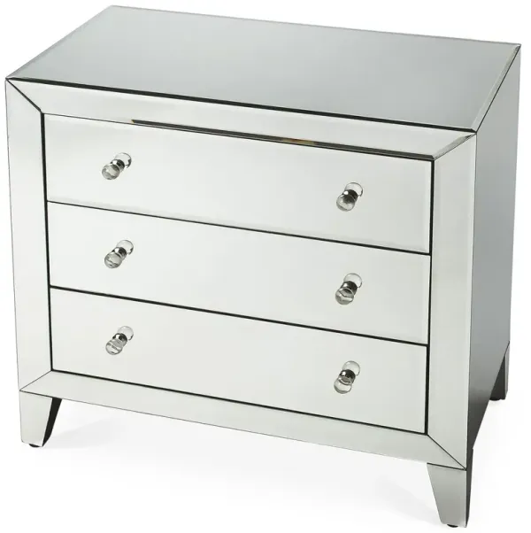 Mathus 3-Drawer Nightstand, Mirrored