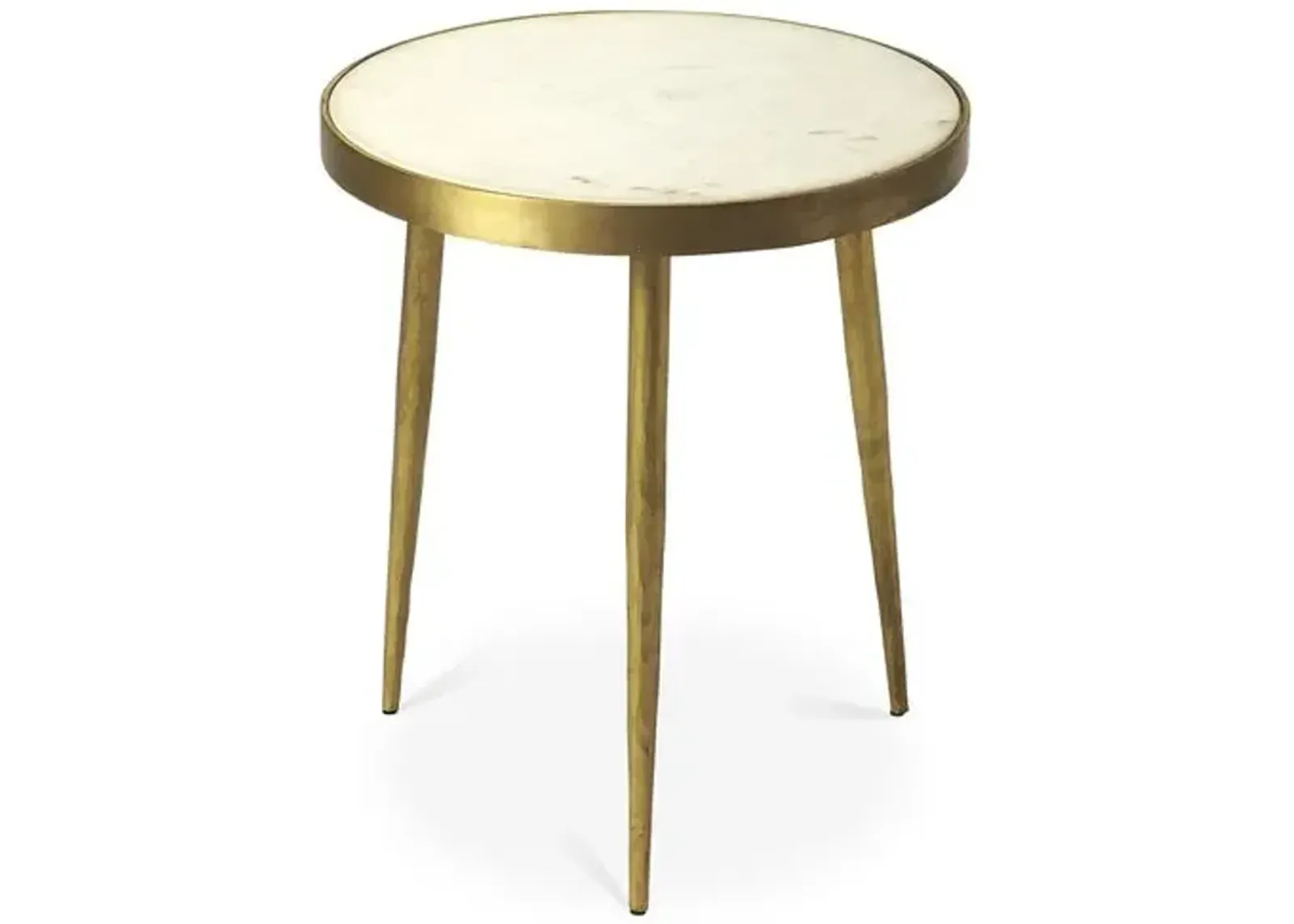 Clyatt Marble Side Table - Antiqued Gold