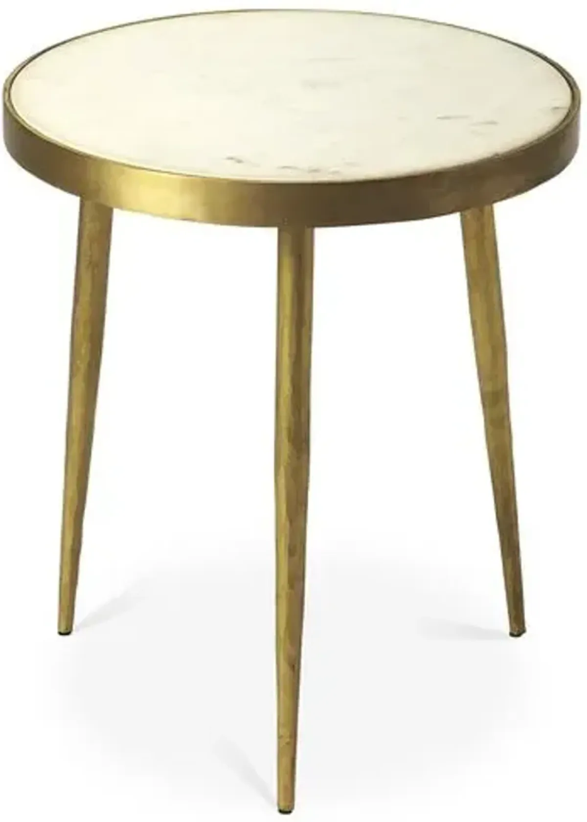 Clyatt Marble Side Table - Antiqued Gold