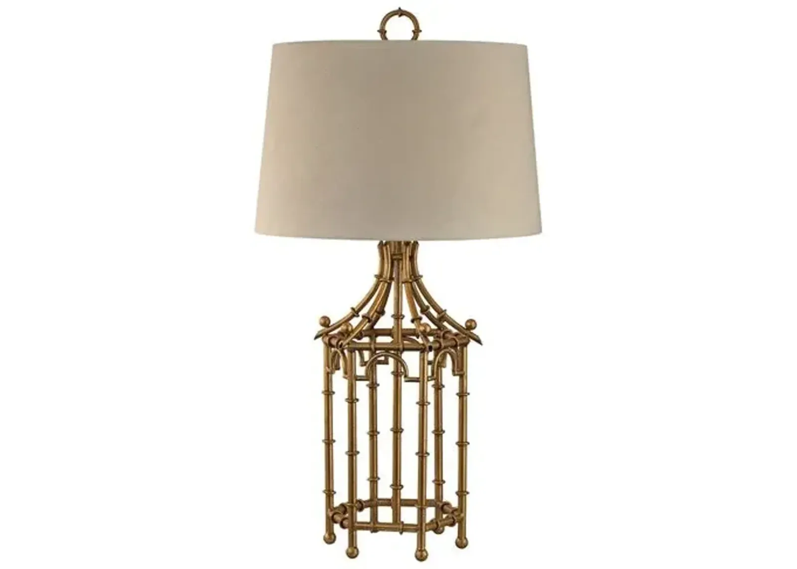 Bamboo Birdcage Lamp - Gold Leaf