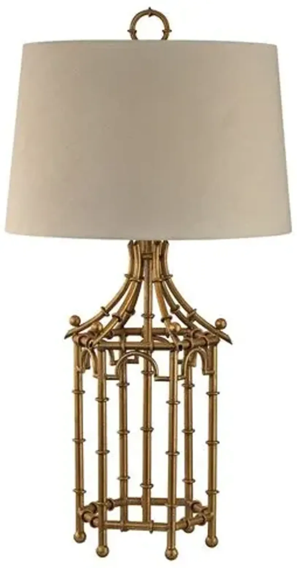 Bamboo Birdcage Lamp - Gold Leaf