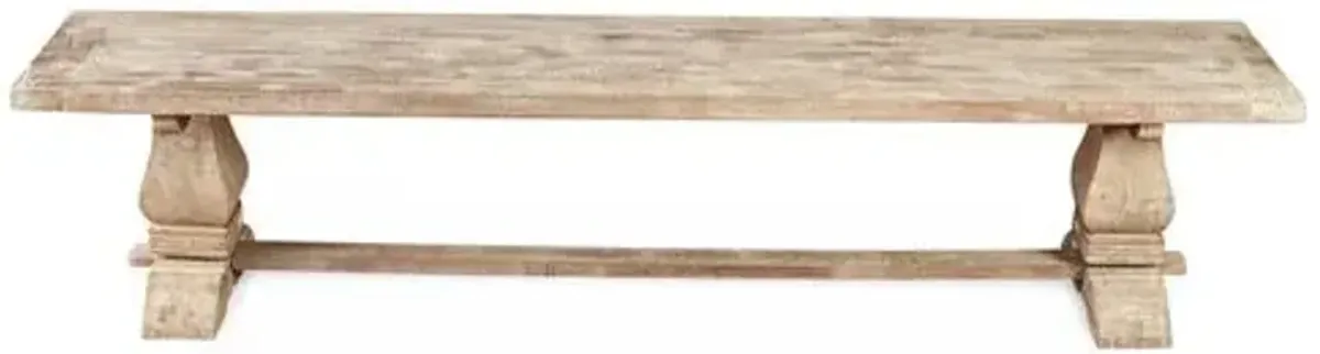 Noah Dining/Accent Bench - Weathered Sand - Handcrafted - Beige