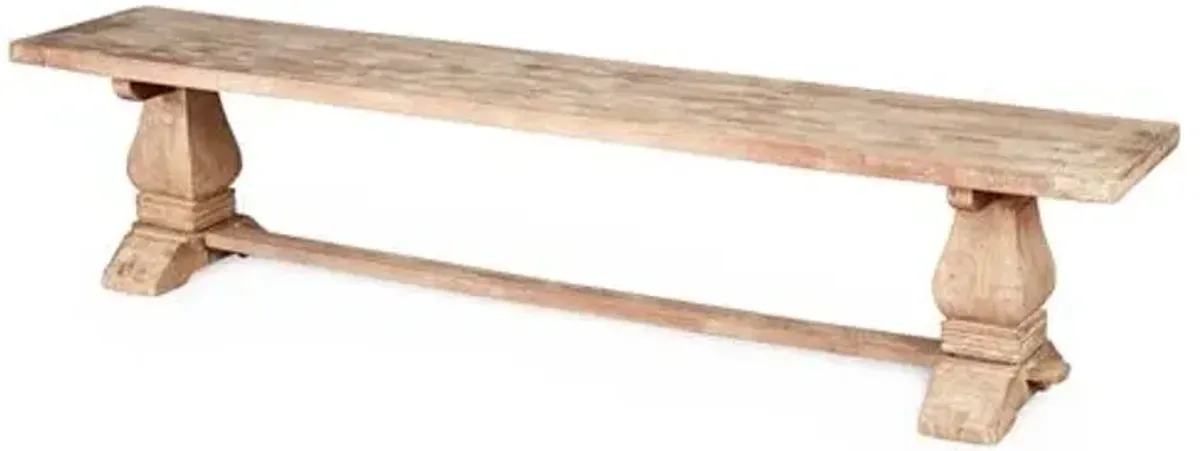 Noah Dining/Accent Bench - Weathered Sand - Handcrafted - Beige