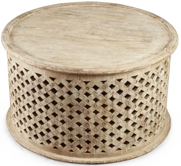 Ethan Round Coffee Table, Weathered Sand