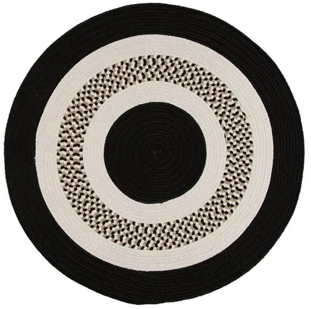 Round Laney Outdoor Rug - Black - Black