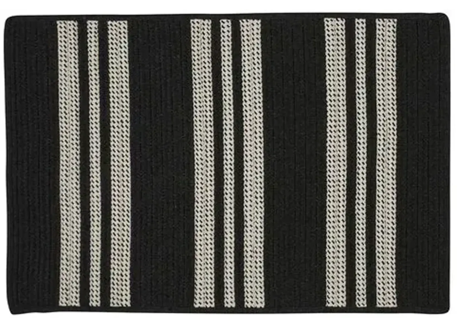 Sunbrella Stripe Outdoor Rug - Black - Black