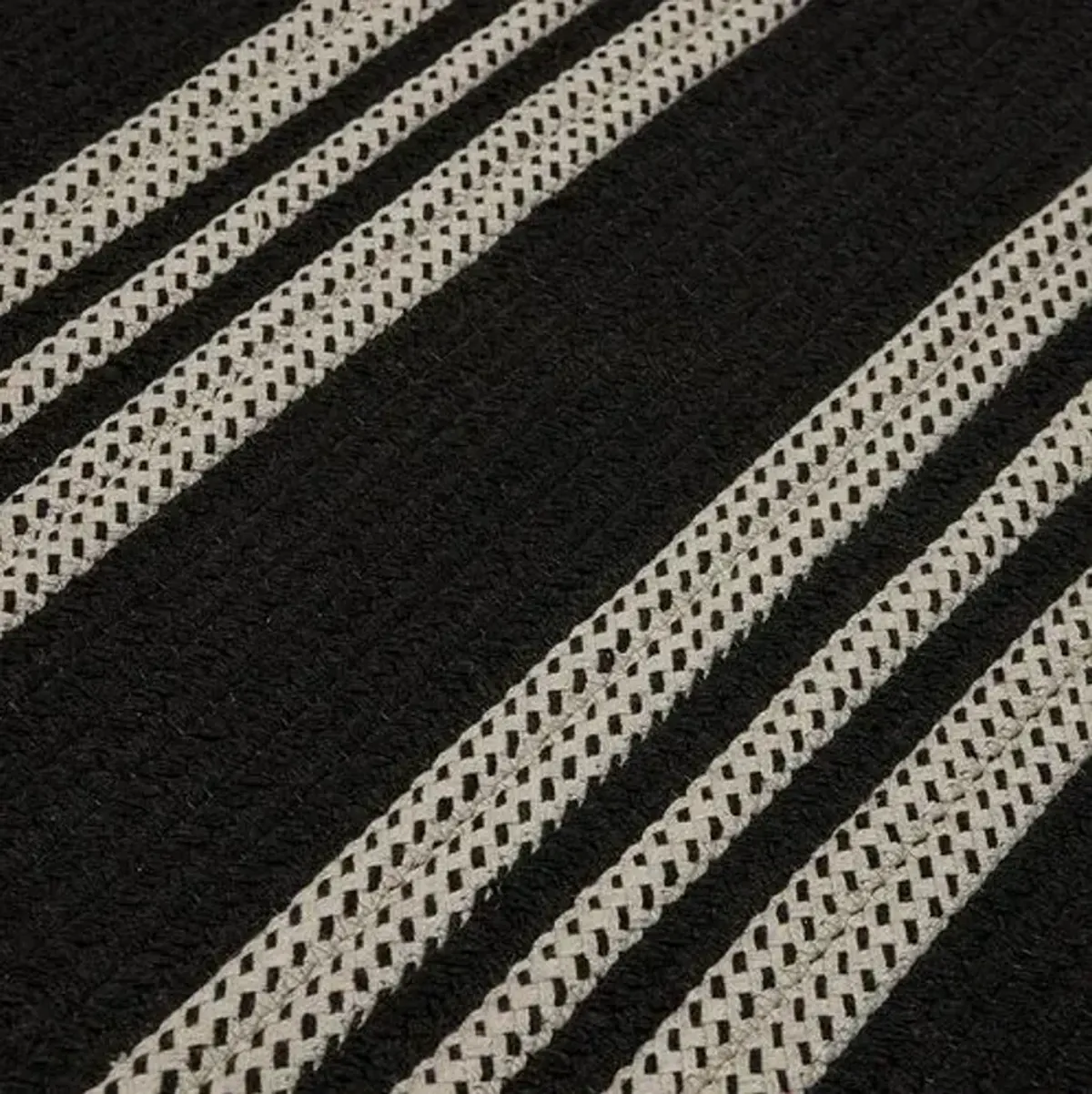 Sunbrella Stripe Outdoor Rug - Black - Black