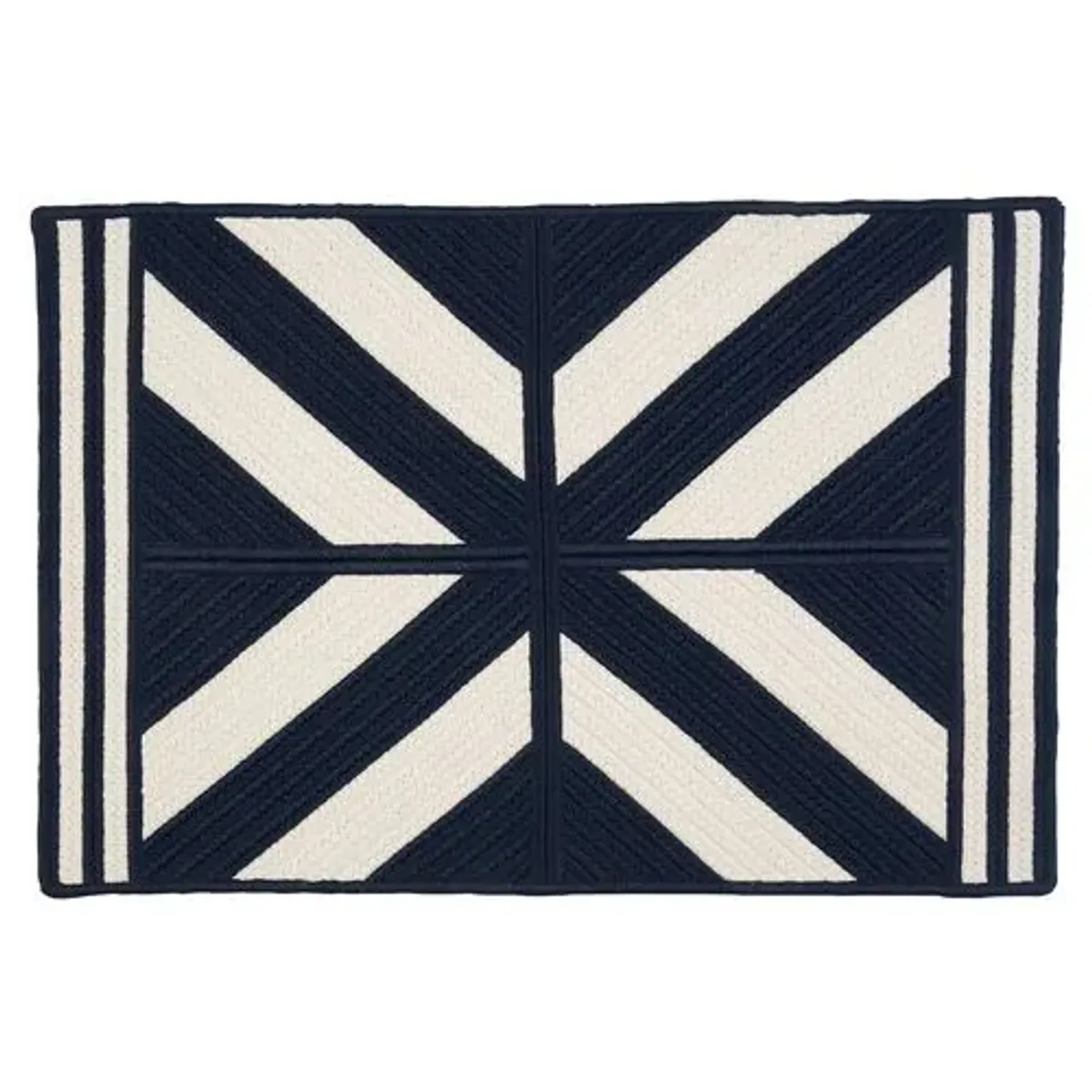 Diamond Outdoor Rug - Navy/White - Blue - Blue