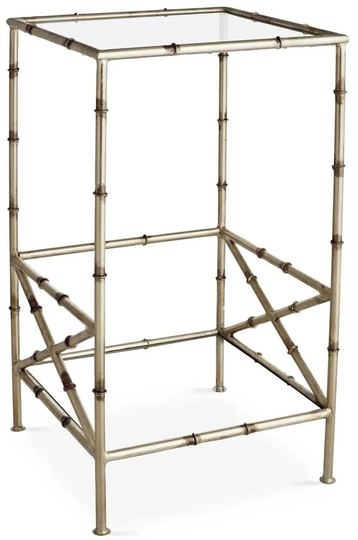Kirklees Bamboo Side Table, Silver