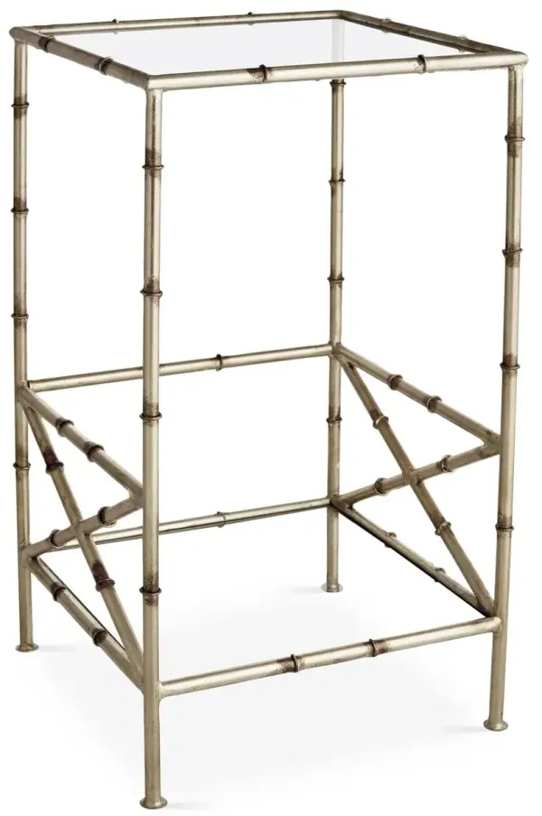 Kirklees Bamboo Side Table, Silver
