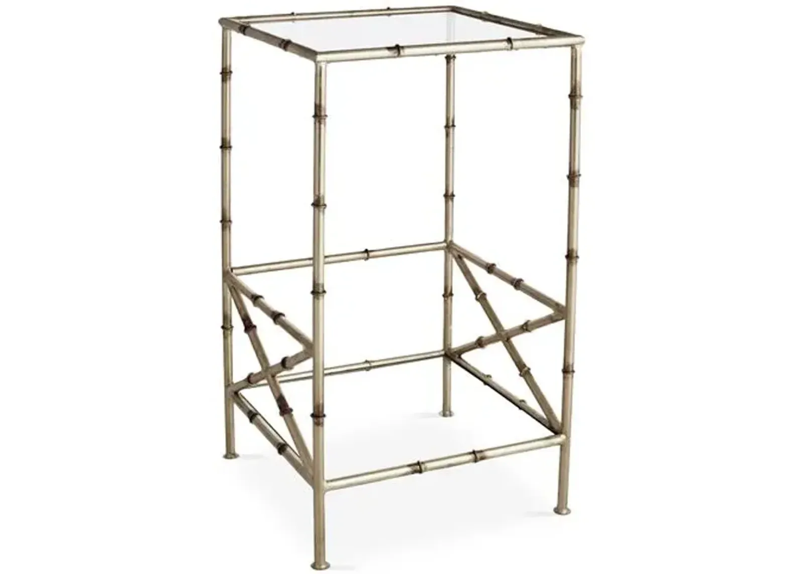 Kirklees Bamboo Side Table - Silver