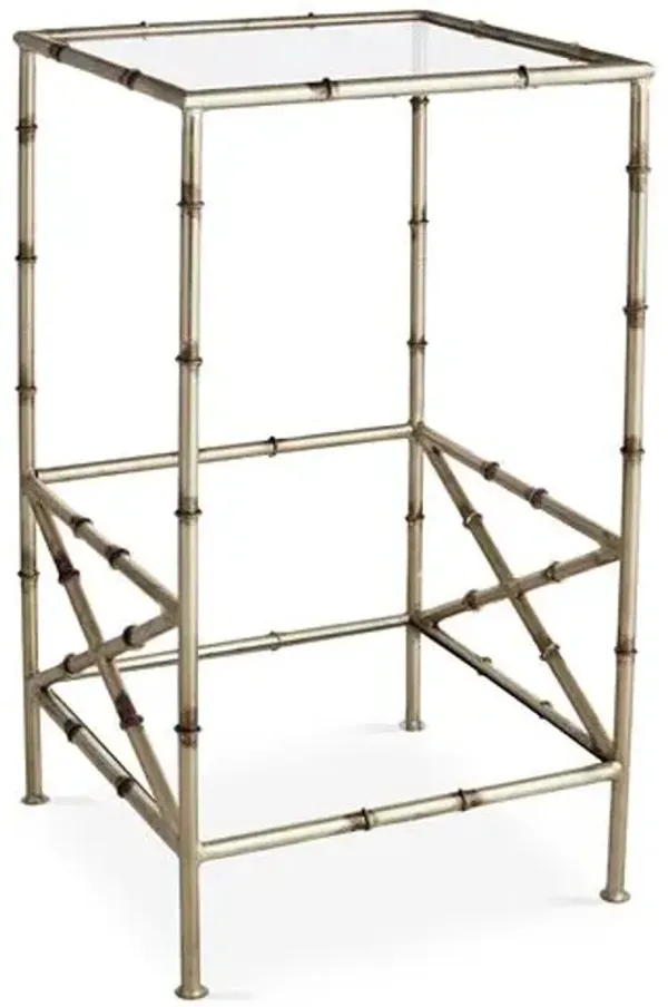 Kirklees Bamboo Side Table - Silver