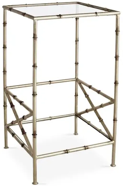 Kirklees Bamboo Side Table - Silver