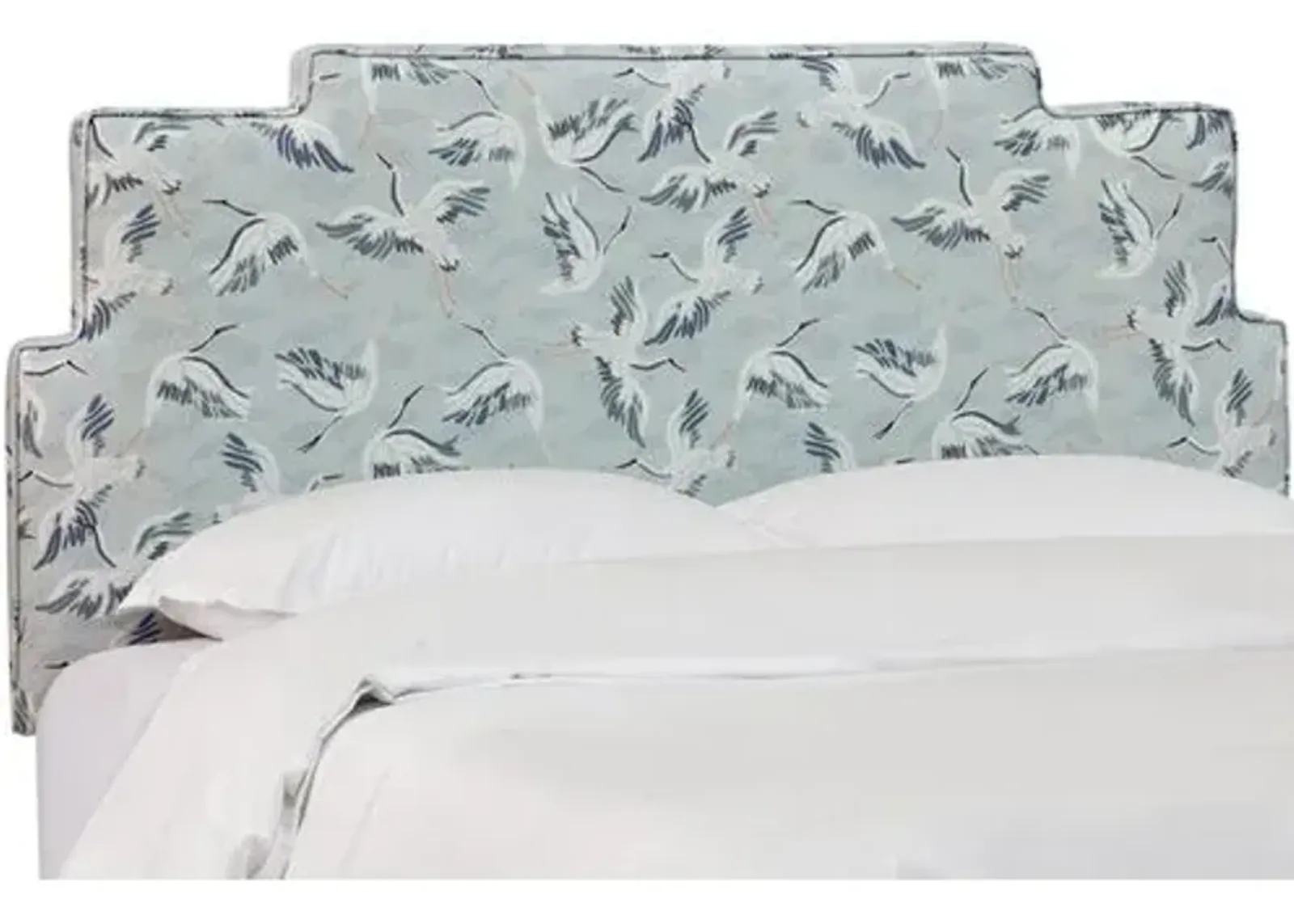 Paxton Headboard - Cranes - Blue