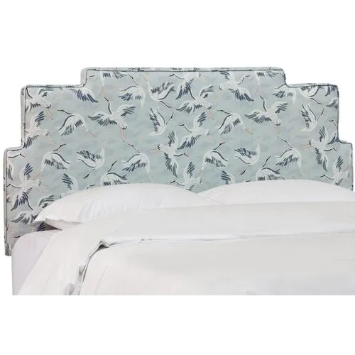 Paxton Headboard - Cranes - Blue