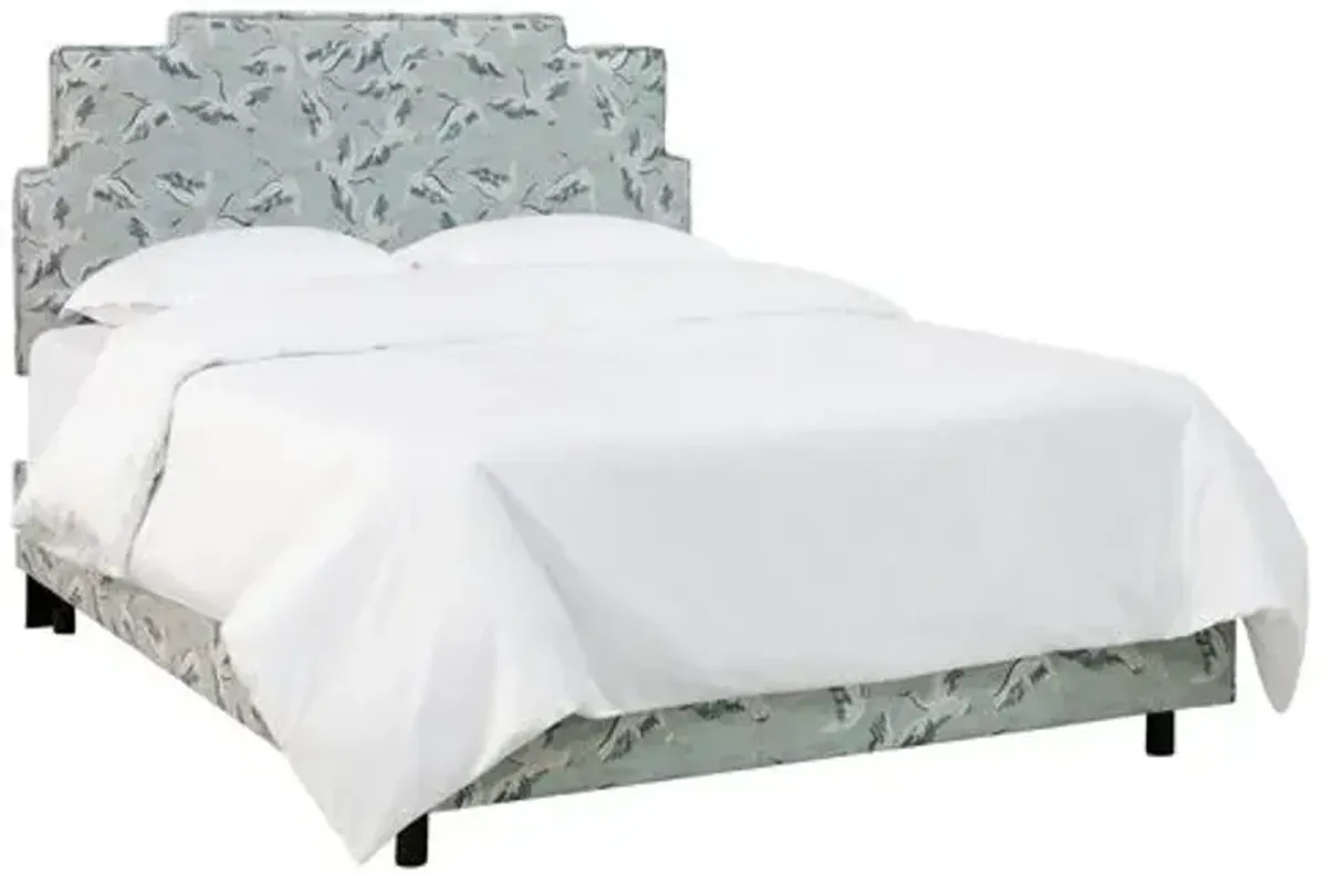 Paxton Bed - Cranes - Blue