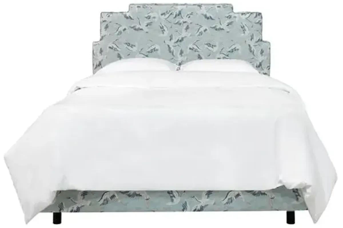 Paxton Bed - Cranes - Blue