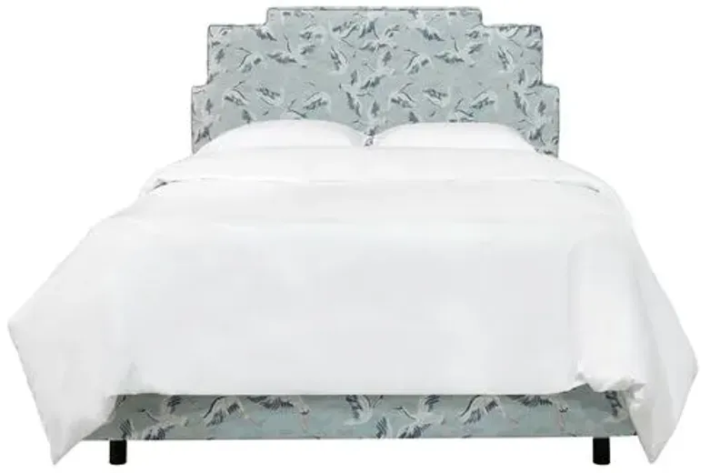 Paxton Bed - Cranes - Blue