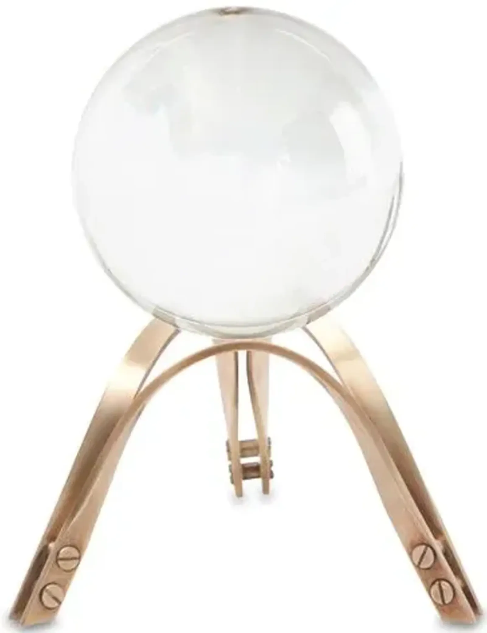 9" Arch Stand with Sphere - Brass/Clear - Global Views - Gold